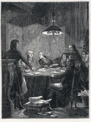 Révolution française : Réunion du Comité de Salut Public, un gouvernement révolutionnaire mis en place par la Convention nationale en 1793.