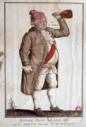 Révolution française : « Nouveau pacte de Louis XVI avec la Nation (20/06/1792) ». Gravure anonyme du XVIIIe siècle. Paris, Bibliothèque de l