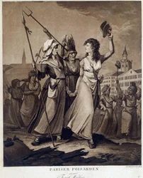 Révolution française : « Poissardes parisiennes » Gravure vers 1789 Paris, Musée Carnavalet