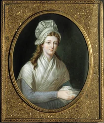 Révolution française : Portrait de Charlotte Corday (1768 - 1793). Peinture française anonyme