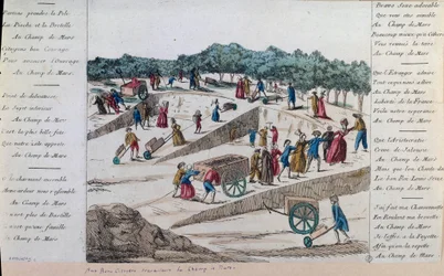 Révolution française : les ouvriers du Champ de Mars en 1789 à Paris. Paris, Musée Carnavalet