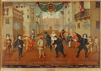 Comédiens français et italiens ... (peinture sur toile)