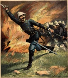 Officier français au Tonkin (Indochine) lors d