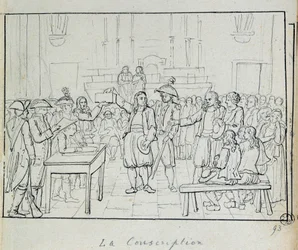 Révolution française : scène de conscription en Bretagne en 1793. Paris, Musée Carnavalet