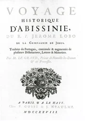 Frontispice de la traduction française de Voyage to Abyssinia par Jeronimo Lobo (c.1596-1678) publié en 1728