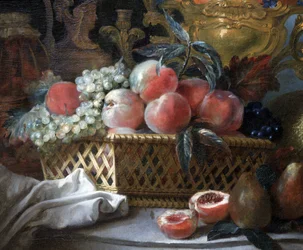 Vase de fruits et panier (détail). c.1770