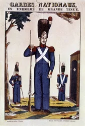 Gardes nationaux en uniforme de grande tenue - image d