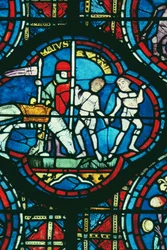 Gémeaux et mai, de la fenêtre du zodiaque, XIIIe siècle