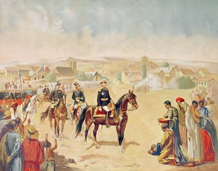 Général Jacques Achille Duchesne (1837-1918) entrant à Tananarive, Madagascar, 1er octobre 1895