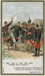 Général Jean Auguste Margueritte mortellement blessé lors de la bataille de Sedan le 2 septembre.