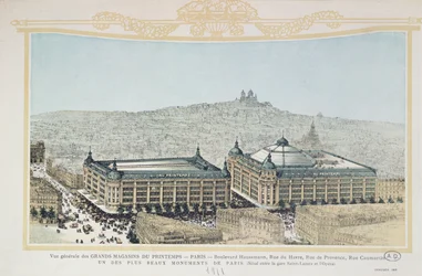 Vue générale du grand magasin parisien Printemps, 1911