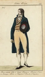 Gentleman en gilet rayé et culottes