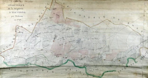 Carte géométrique de la seigneurie de Hauterive par Labrune en 1787