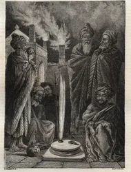 Guèbre (ou zoroastrien) près de Bakou (Bakou, Azerbaïdjan) - Adorateurs du feu - Nouvelle Encyclopédie nationale de Maurice La Charest - 1870
