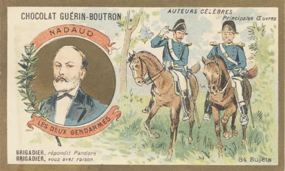 Gustave Nadaud (1820-1893), goguettier, poète et auteur-compositeur français, auteur de « Les deux gendarmes » ou « Pandora » œuvre satirique interdite par le régime