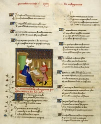 Harley 4431, f.261v Christine de Pisan et son fils, illustration de 