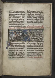 Alexandre combattant des hommes avec des têtes de chevaux, de 