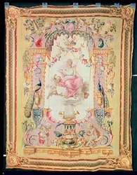 Harmonie et Junon : du Triomphe des Dieux, tapisserie des Gobelins, 1699