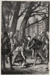 Henri III et Henri de Navarre futur Henri IV se rencontrent à Plessis-les-Tours le 30 avril