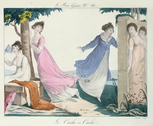 Cache-cache, illustration de Le Bon Genre, début du XIXe siècle