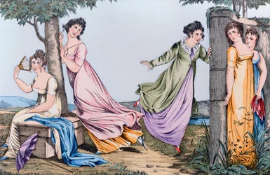 Cache-cache, illustration de Le Bon Genre, début du XIXe siècle