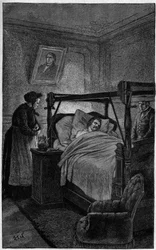 Honoré de Balzac (1799-1850), écrivain français, sur son lit de mort en 1850.