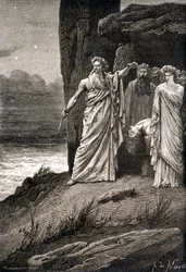 Sacrifice humain par un druide - dans "Histoire de France depuis les temps les plus reculés jusqu