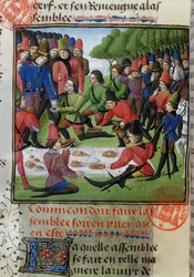 Déjeuner de chasse, du Livre de la Chasse par Gaston Phébus de Foix