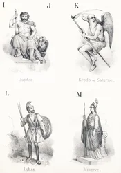 ; IJ K L M : Jupiter, Krodo, Lybas, Minerve