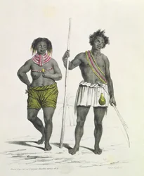 Noir idolâtre du Royaume de Benguela, Angola, gravé par Godefroy Engelmann