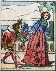 Illustration pour "Riquet à la houppe", conte de Charles Perrault (1628-1703), écrivain français. Gravure sur bois d