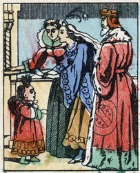 Illustration pour "Riquet à la houppe", conte de Charles Perrault (1628-1703), écrivain français. Gravure sur bois de l