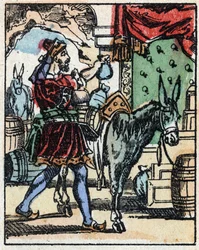 Illustration pour les Contes des Mille et Une Nuits. Ali-Baba. Gravure sur bois de l