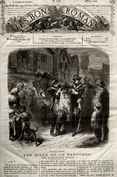 Illustration du roman « Les Mille Fantômes » par Alexandre Dumas père paru dans « Les Bons Romans » du 28/03/1865