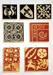 Illustration de motifs céramiques du 13ème siècle d