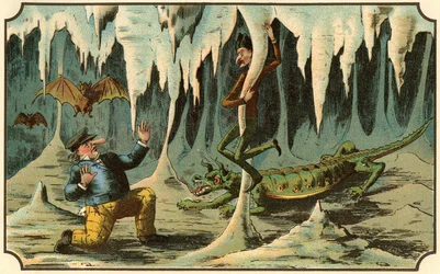 Illustration du livre "Voyage dans la lune avant 1900" par A. de Ville-d