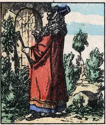 Illustration du conte « Raminagrobis et les souris » Gravure sur bois d