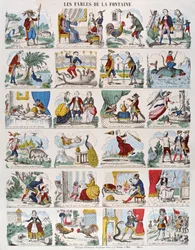 Illustrations pour les Fables de Jean de La Fontaine, imagerie Gangel et P. Didion à Metz