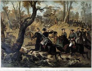 Impératrice Eugénie et Napoléon III : Scène de chasse à Compiègne