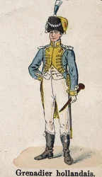 Garde impériale Napoléon Ier : Grenadier hollandais - Musicien. Planche du livre Les Uniformes de l
