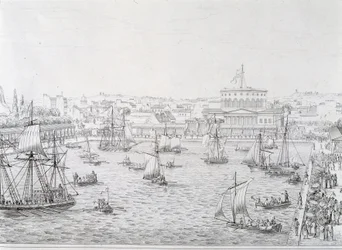 Inauguration du Bassin de la Villette, Paris mai 1821