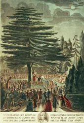 Inauguration du buste de Carl Linné (1707-78) au Jardin des Plantes, sous le Cèdre du Liban qu