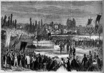 Inauguration de la statue de Bernard Palissy (1510-1589), potier français, à Joinville-le-Pont