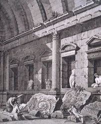 Intérieur du Temple de Diane, Nîmes, des Antiquités de la France : Vol I, Monuments de Nîmes