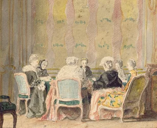 Intérieur avec des dames jouant aux cartes, 1770