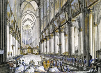 Vue intérieure de Notre-Dame de Paris, à l