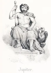 J Jupiter: Fils de Saturne et Rhéa, frère de Titan, il fut nourri par la chèvre Amalthée