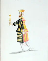 Costume de Janus pour le Ballet de la Nuit par Jean-Baptiste Lully (1632-87) dansé par Louis XIV, 23 février 1653