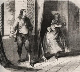 Jean Baptiste Poquelin, dit Molière (1622-1673) propose à la comédienne Mademoiselle de Brie (Catherine Leclerc du Rose)
