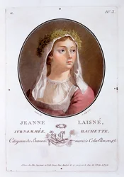 Jeanne Laisné, de Portraits des grands hommes, femmes illustres, et sujets mémorables de France, publié 1787-92